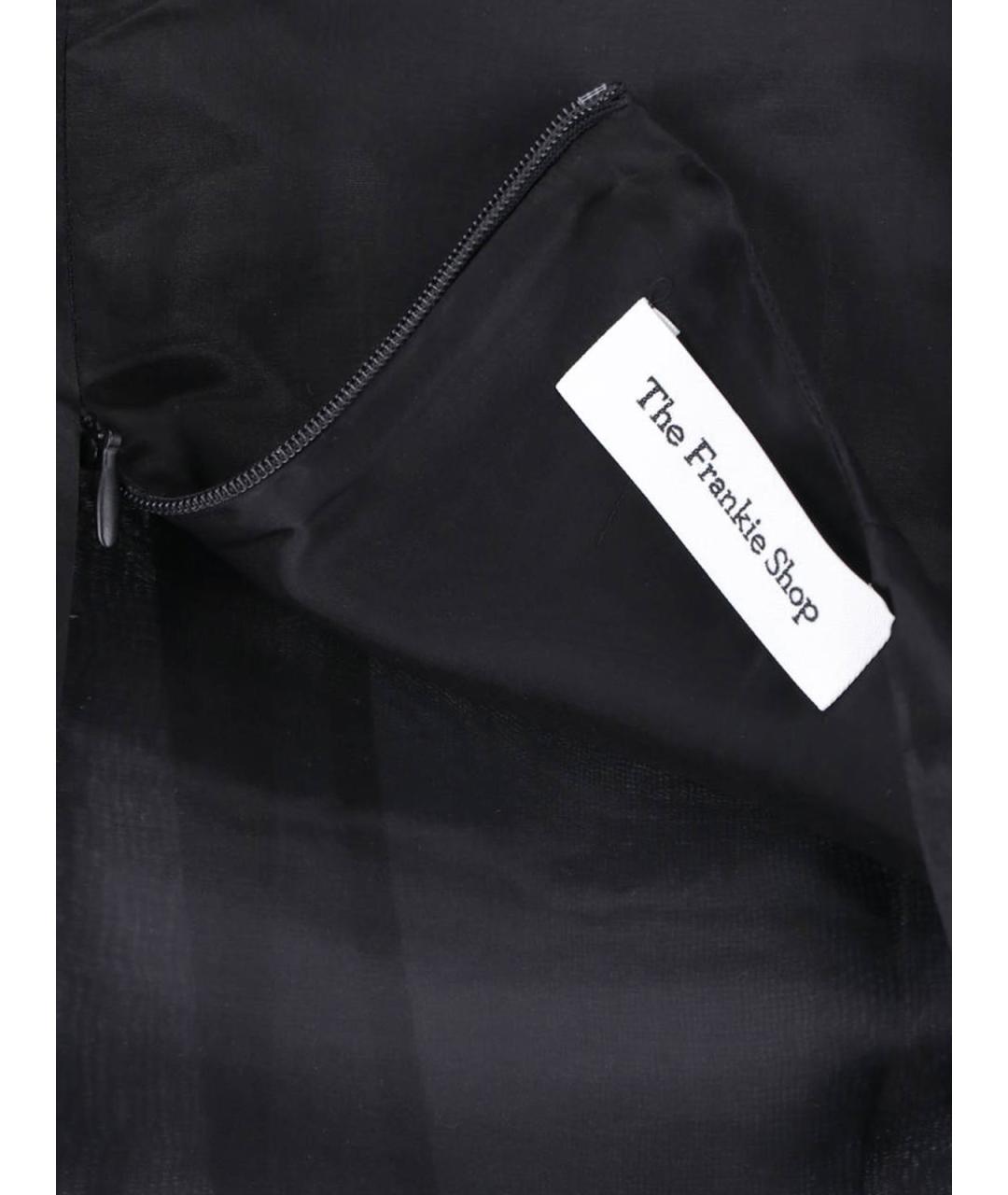 THE FRANKIE SHOP Черная шелковая юбка миди, фото 4