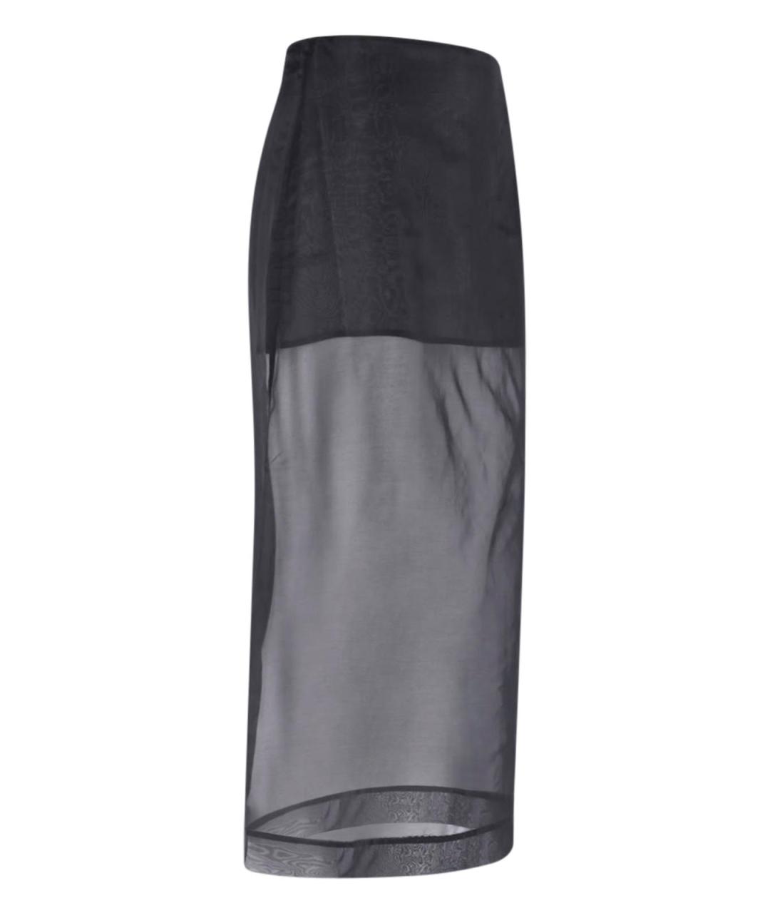THE FRANKIE SHOP Черная шелковая юбка миди, фото 3