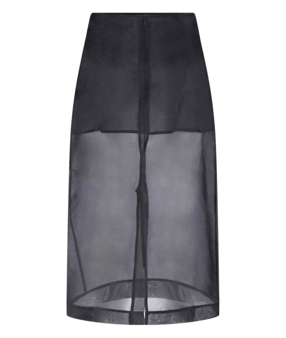 THE FRANKIE SHOP Черная шелковая юбка миди, фото 2