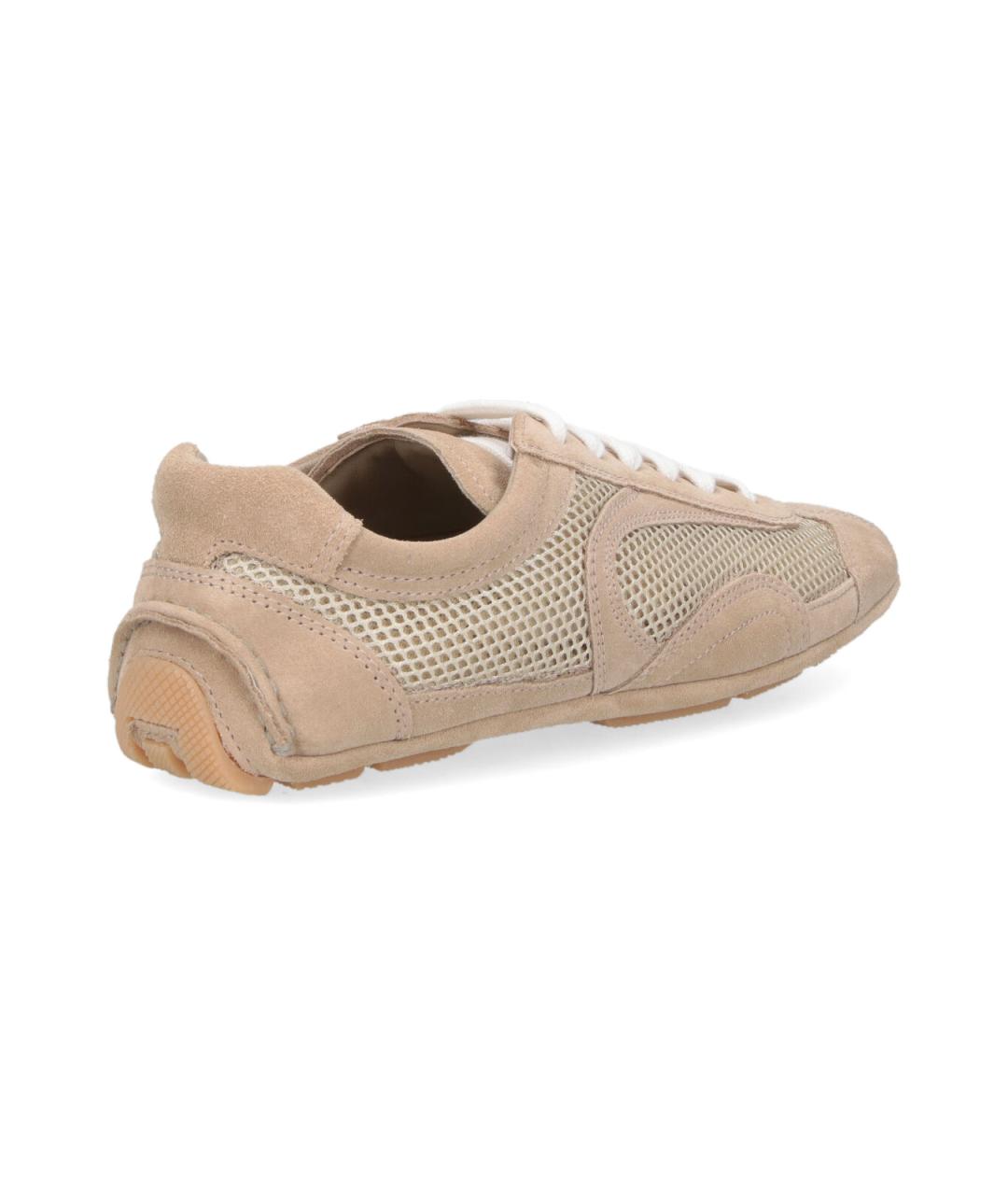 PRADA Бежевые синтетические кроссовки, фото 4