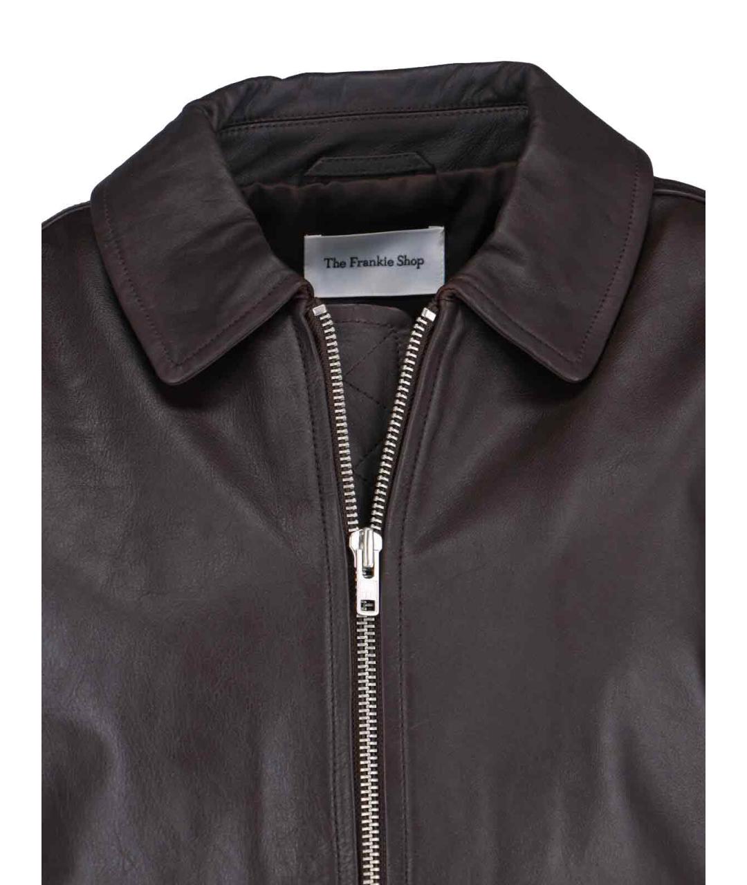 THE FRANKIE SHOP Коричневая кожаная куртка, фото 4