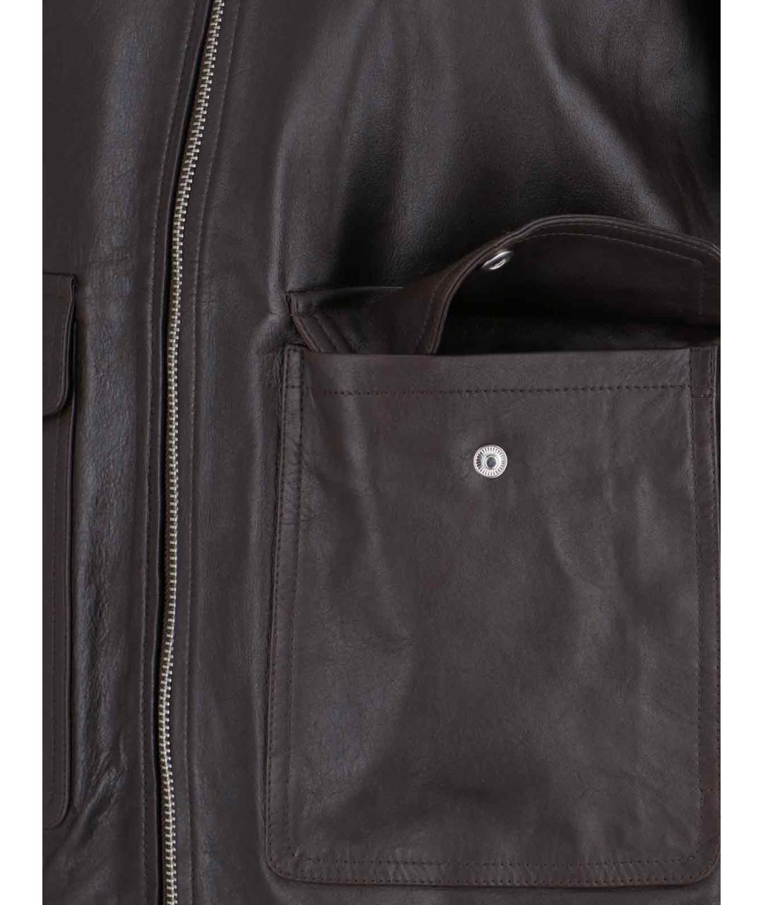 THE FRANKIE SHOP Коричневая кожаная куртка, фото 3