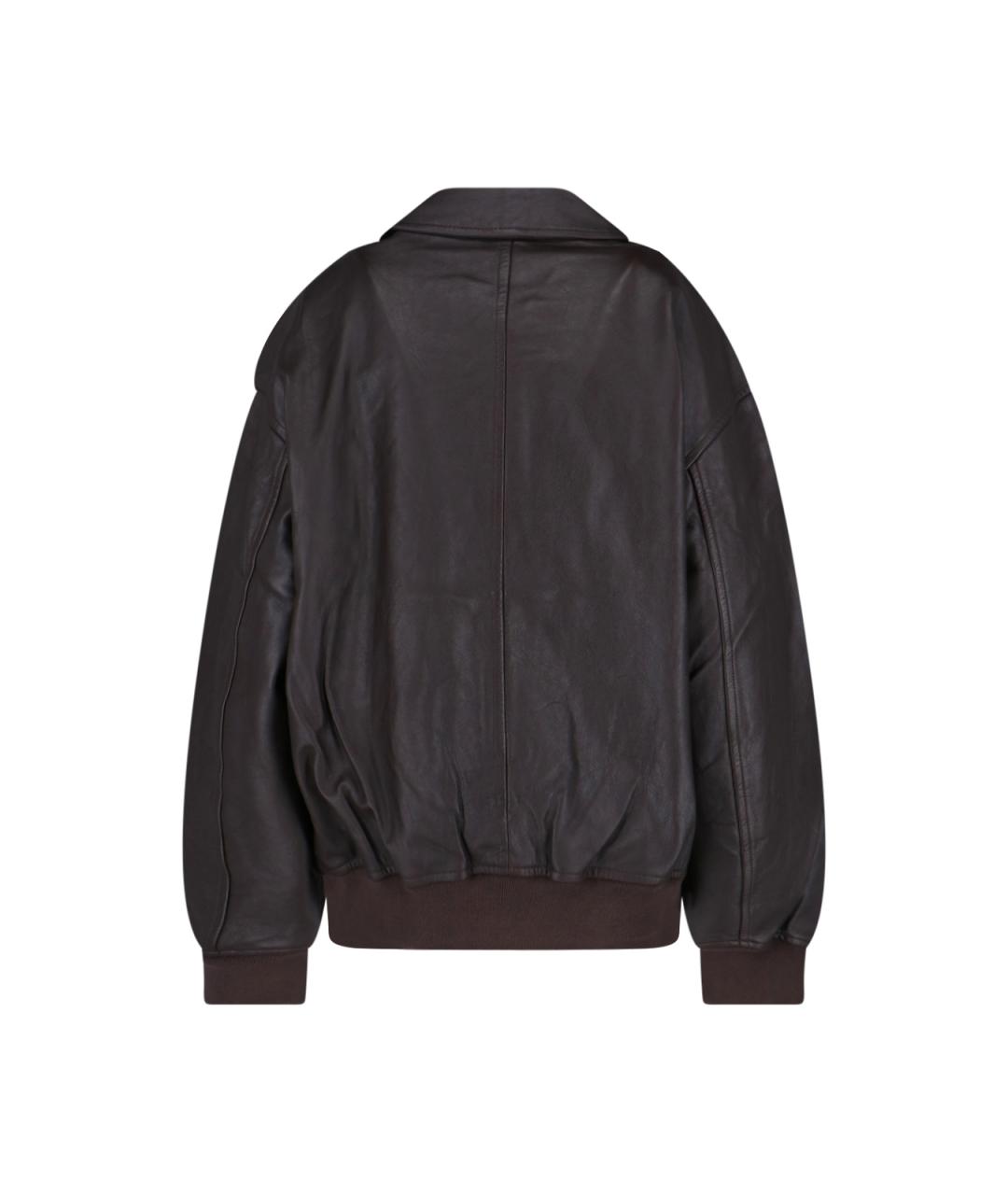 THE FRANKIE SHOP Коричневая кожаная куртка, фото 2