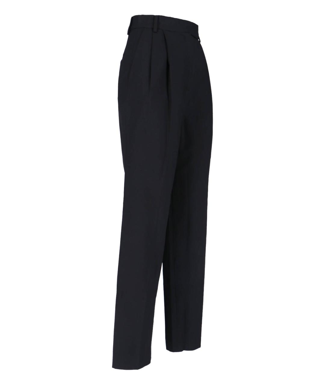 THE FRANKIE SHOP Черные полиэстеровые прямые брюки, фото 3