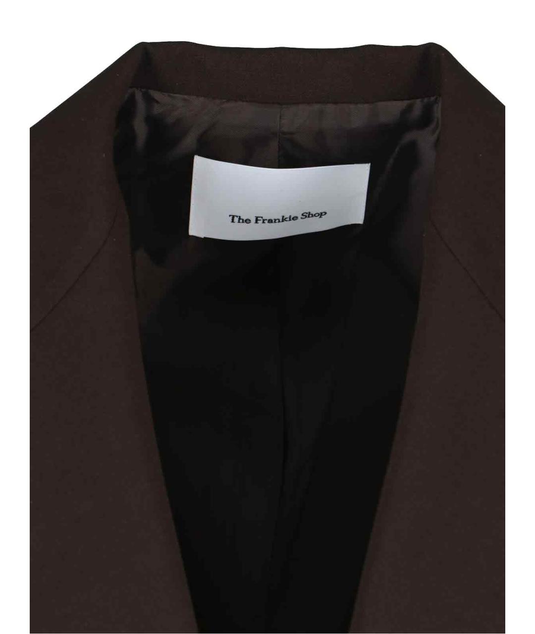 THE FRANKIE SHOP Коричневый полиэстеровый жакет/пиджак, фото 3