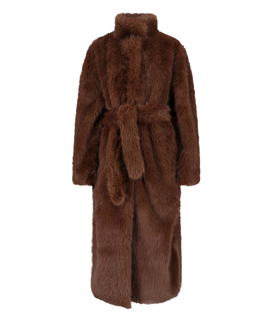 THE FRANKIE SHOP Коричневое полиэстеровое пальто, фото 3