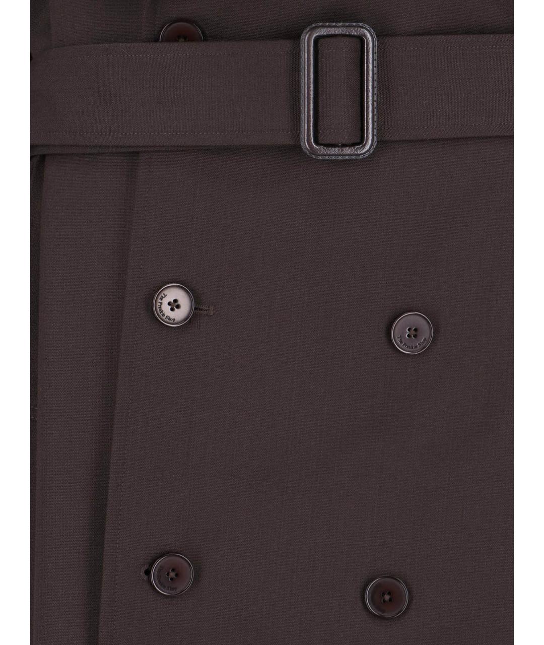 THE FRANKIE SHOP Коричневый полиэстеровый тренч/плащ, фото 4