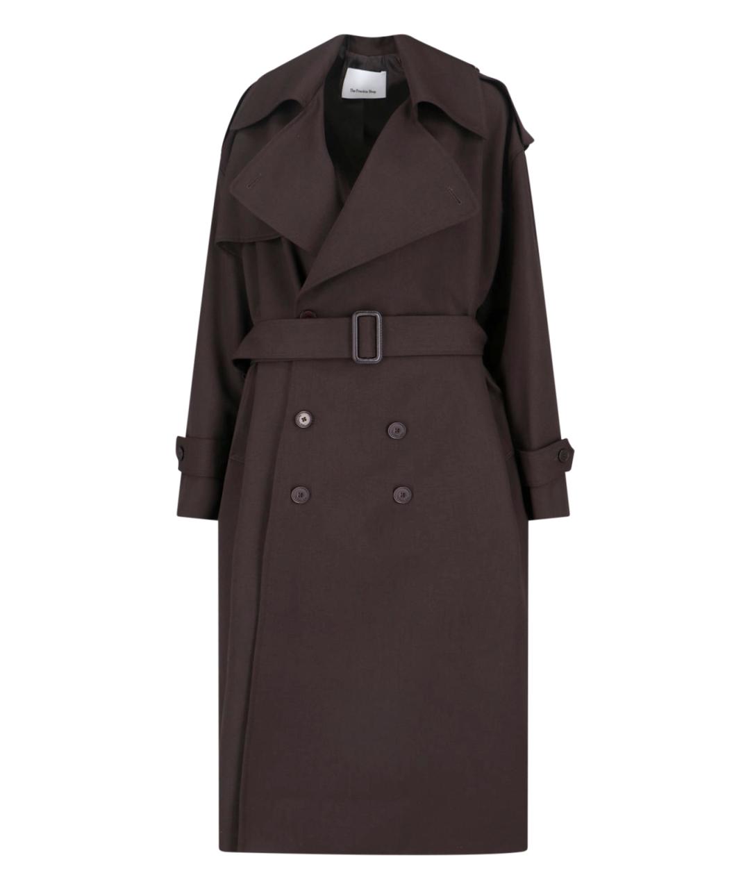 THE FRANKIE SHOP Коричневый полиэстеровый тренч/плащ, фото 3