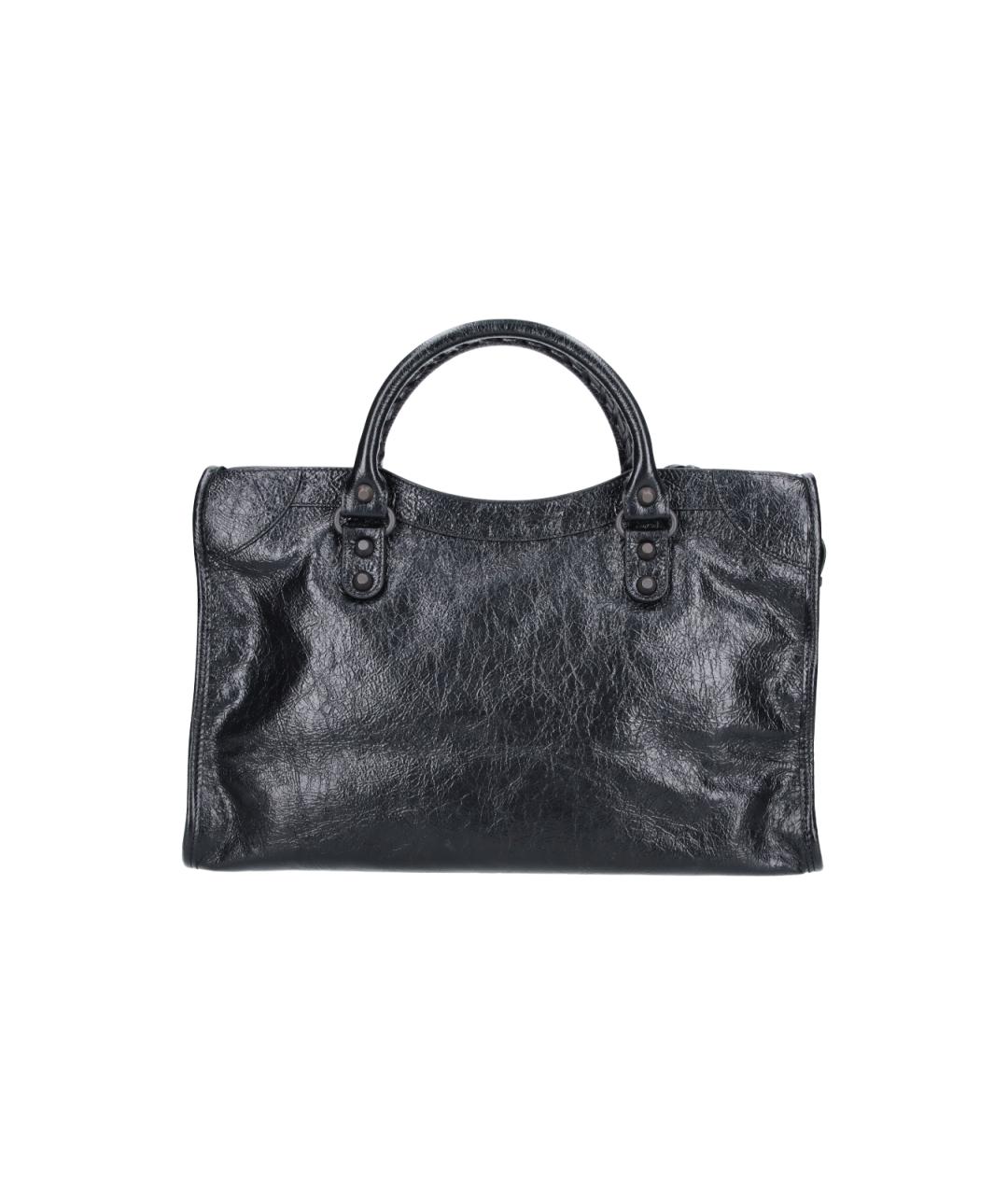 BALENCIAGA Черная кожаная сумка тоут, фото 3
