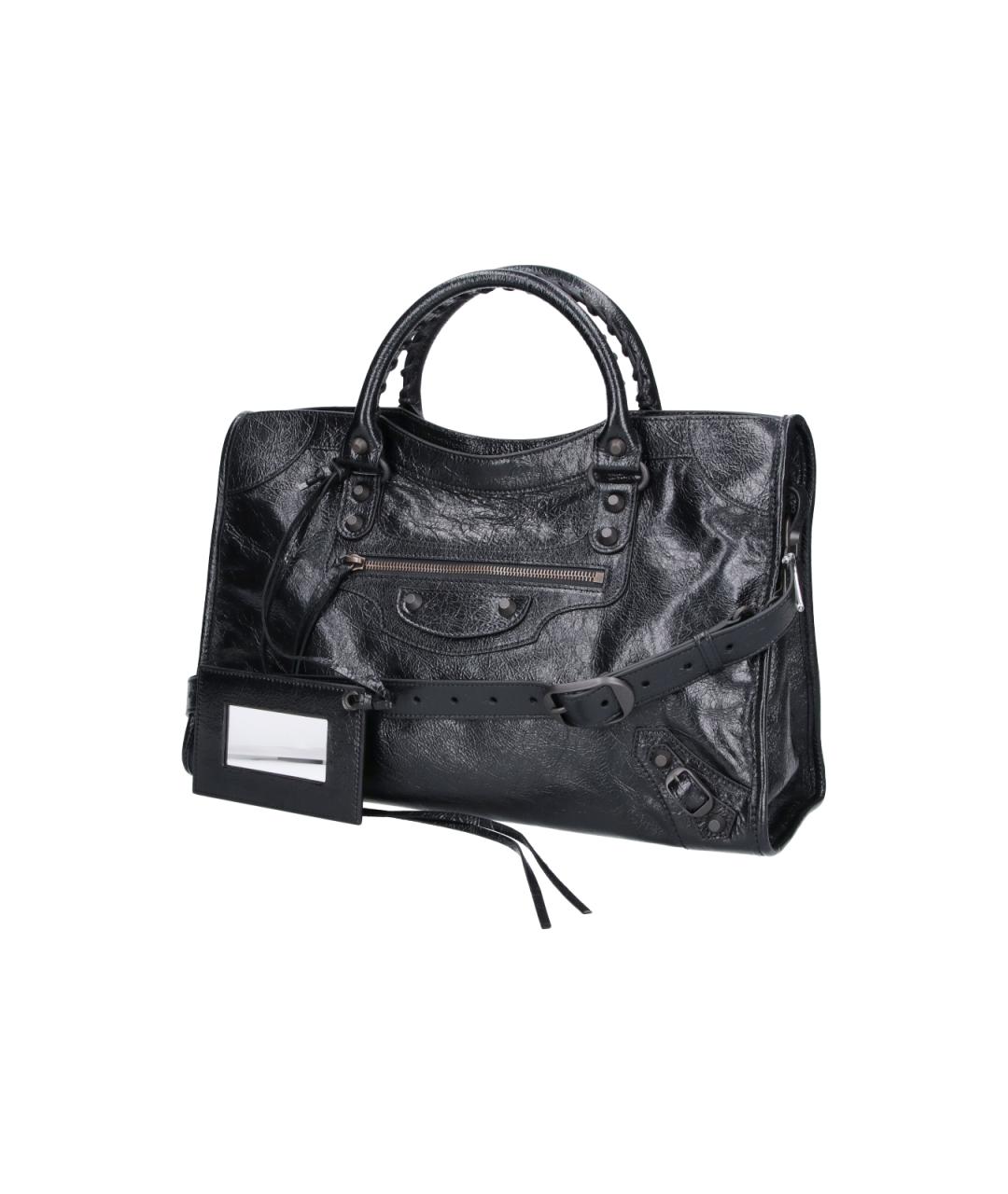 BALENCIAGA Черная кожаная сумка тоут, фото 2