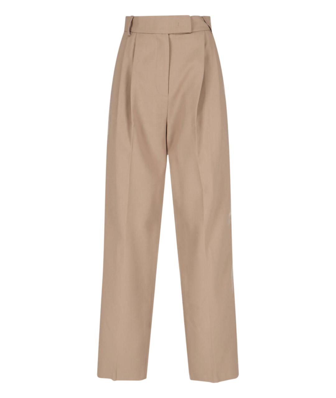 THE FRANKIE SHOP Бежевые полиэстеровые прямые брюки, фото 1