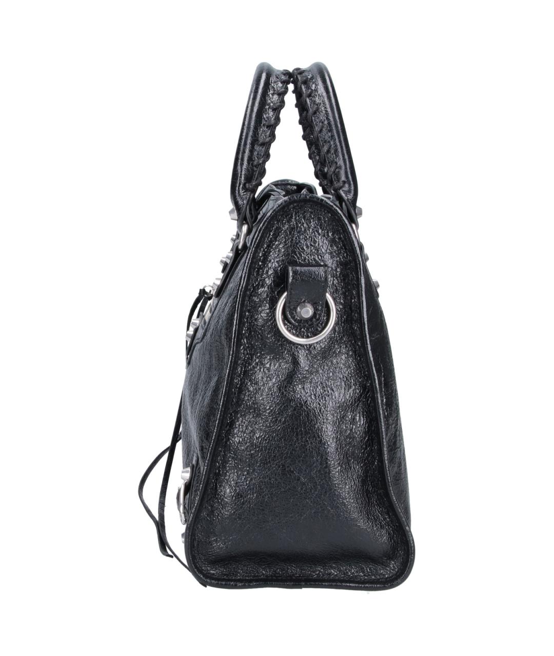 BALENCIAGA Черная кожаная сумка тоут, фото 5