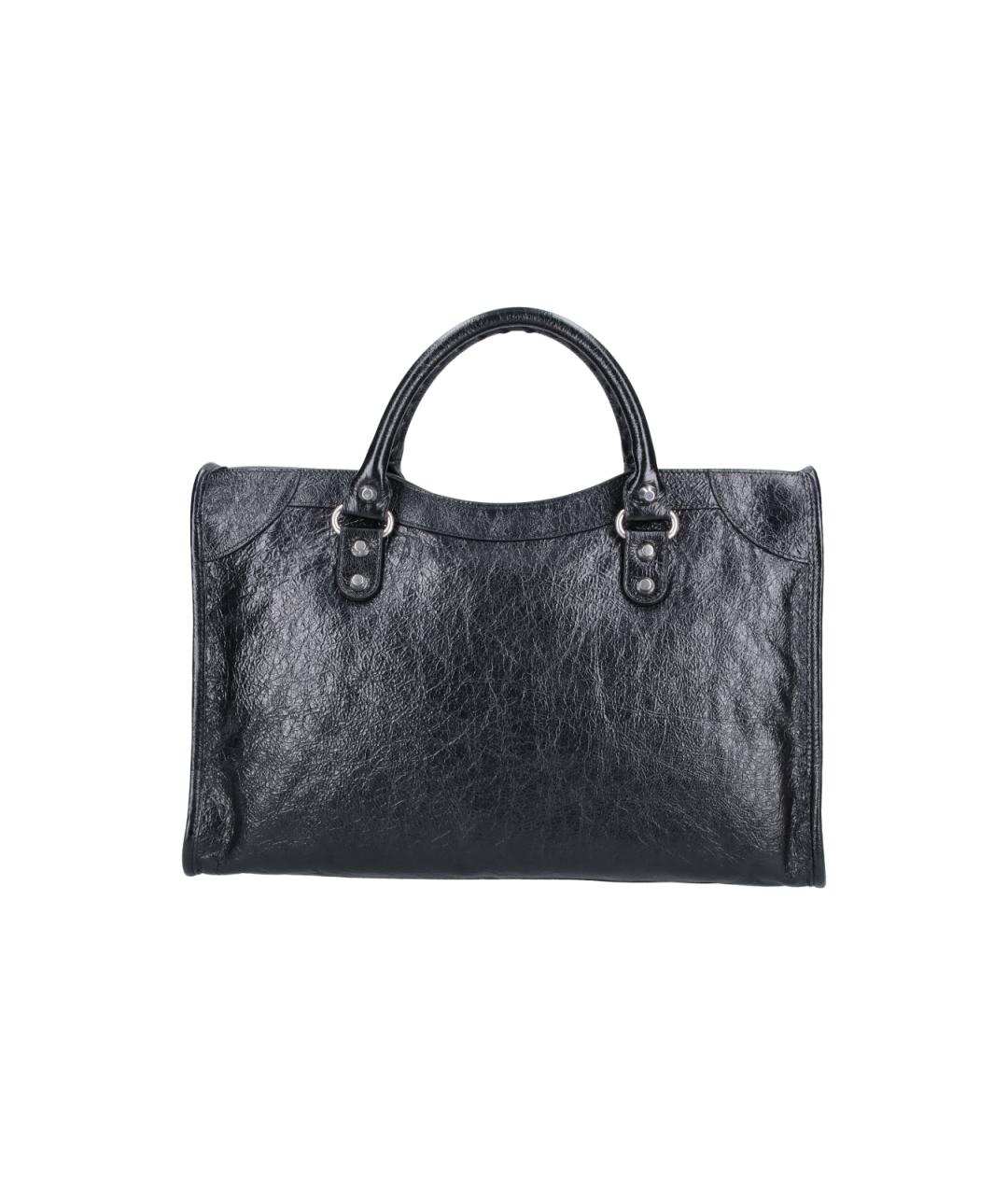 BALENCIAGA Черная кожаная сумка тоут, фото 3