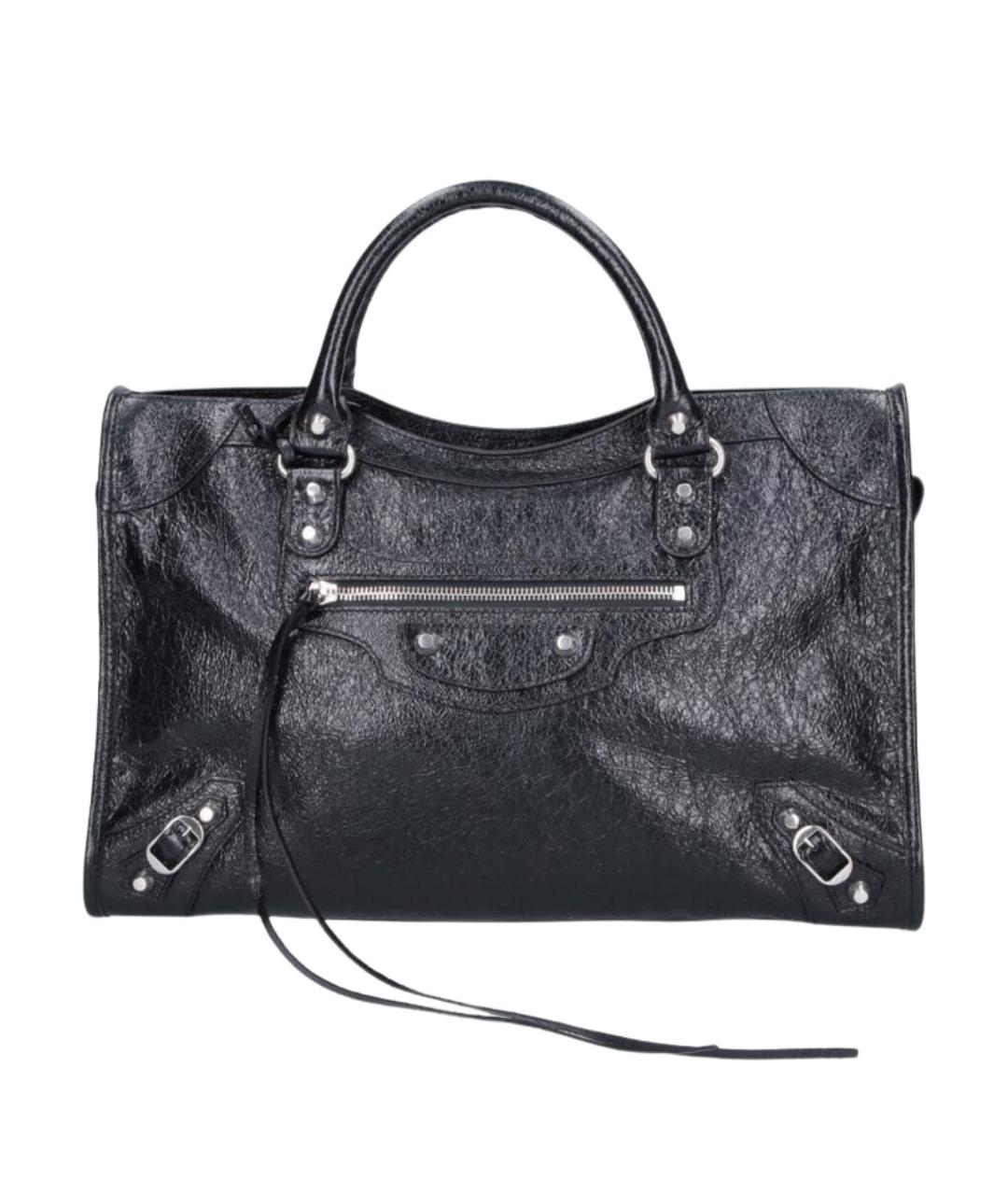 BALENCIAGA Черная кожаная сумка тоут, фото 1