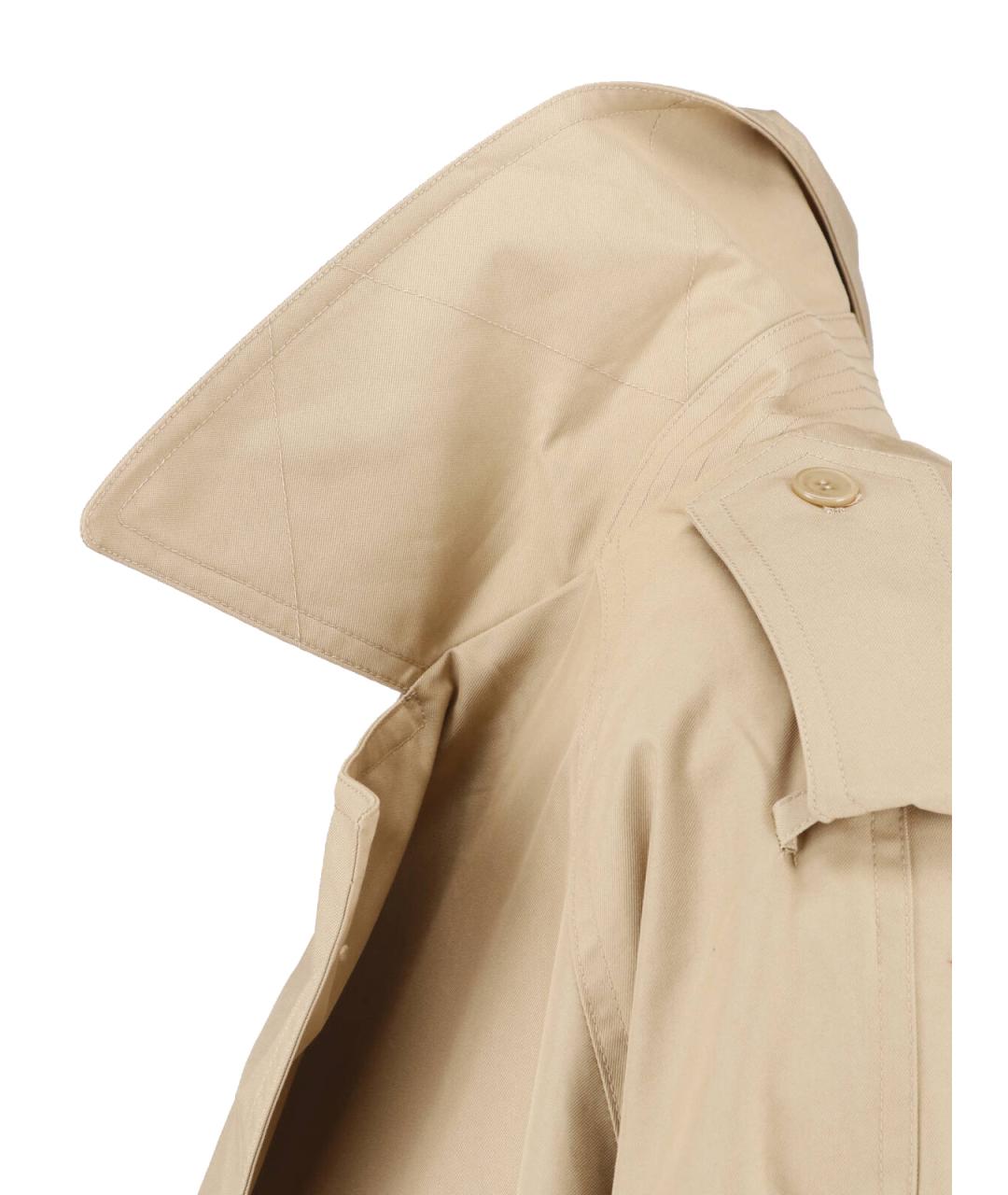 THE FRANKIE SHOP Бежевый хлопковый тренч/плащ, фото 5