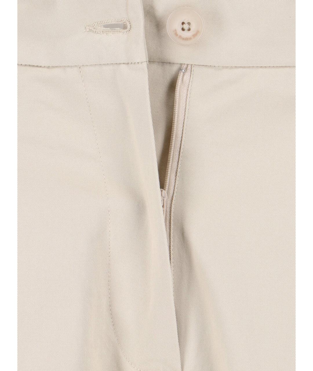 THE FRANKIE SHOP Бежевые хлопковые прямые брюки, фото 5