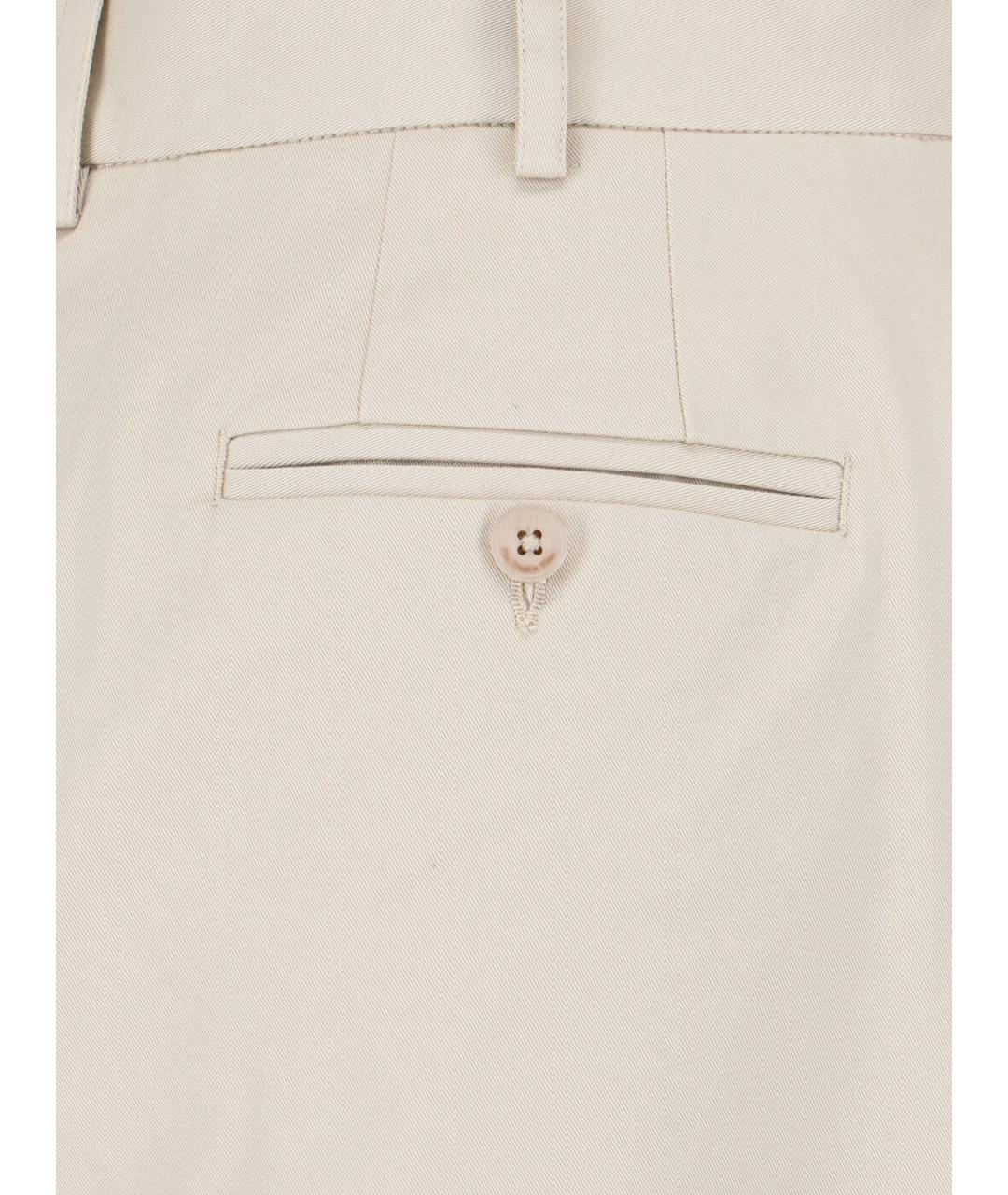 THE FRANKIE SHOP Бежевые хлопковые прямые брюки, фото 4