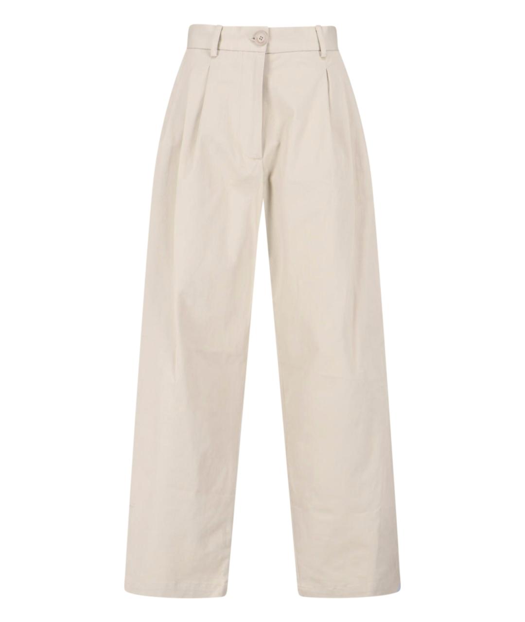 THE FRANKIE SHOP Бежевые хлопковые прямые брюки, фото 1