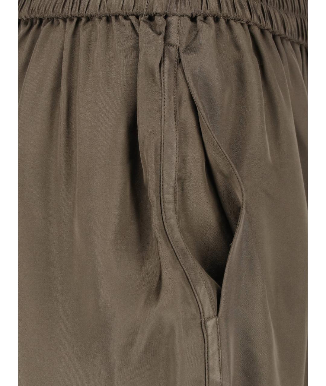 THE FRANKIE SHOP Зеленые вискозные прямые брюки, фото 4