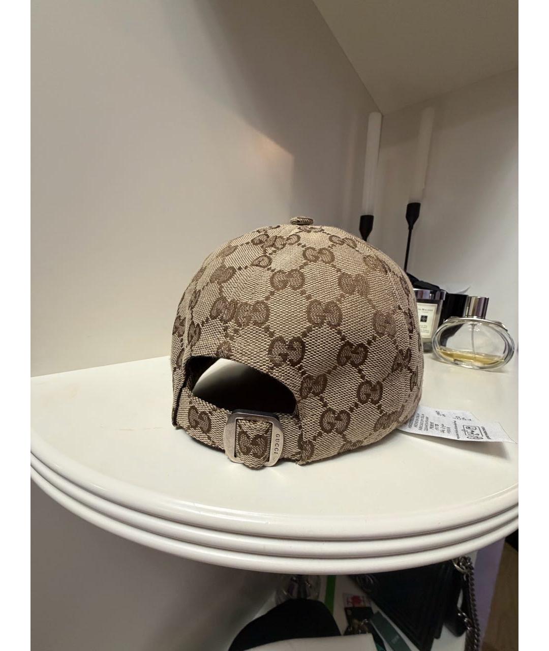 GUCCI Бежевая хлопковая кепка, фото 3