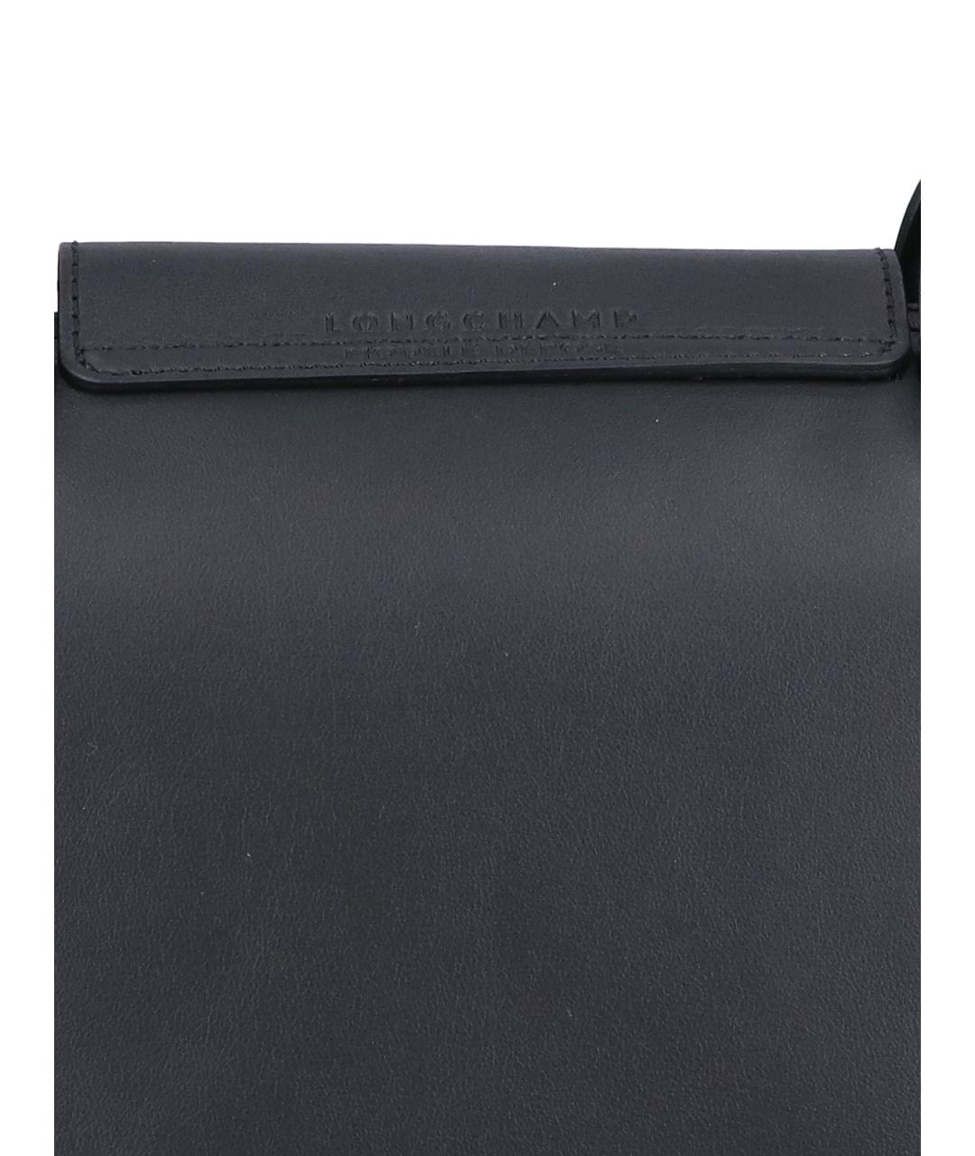 LONGCHAMP Черная кожаная сумка тоут, фото 4