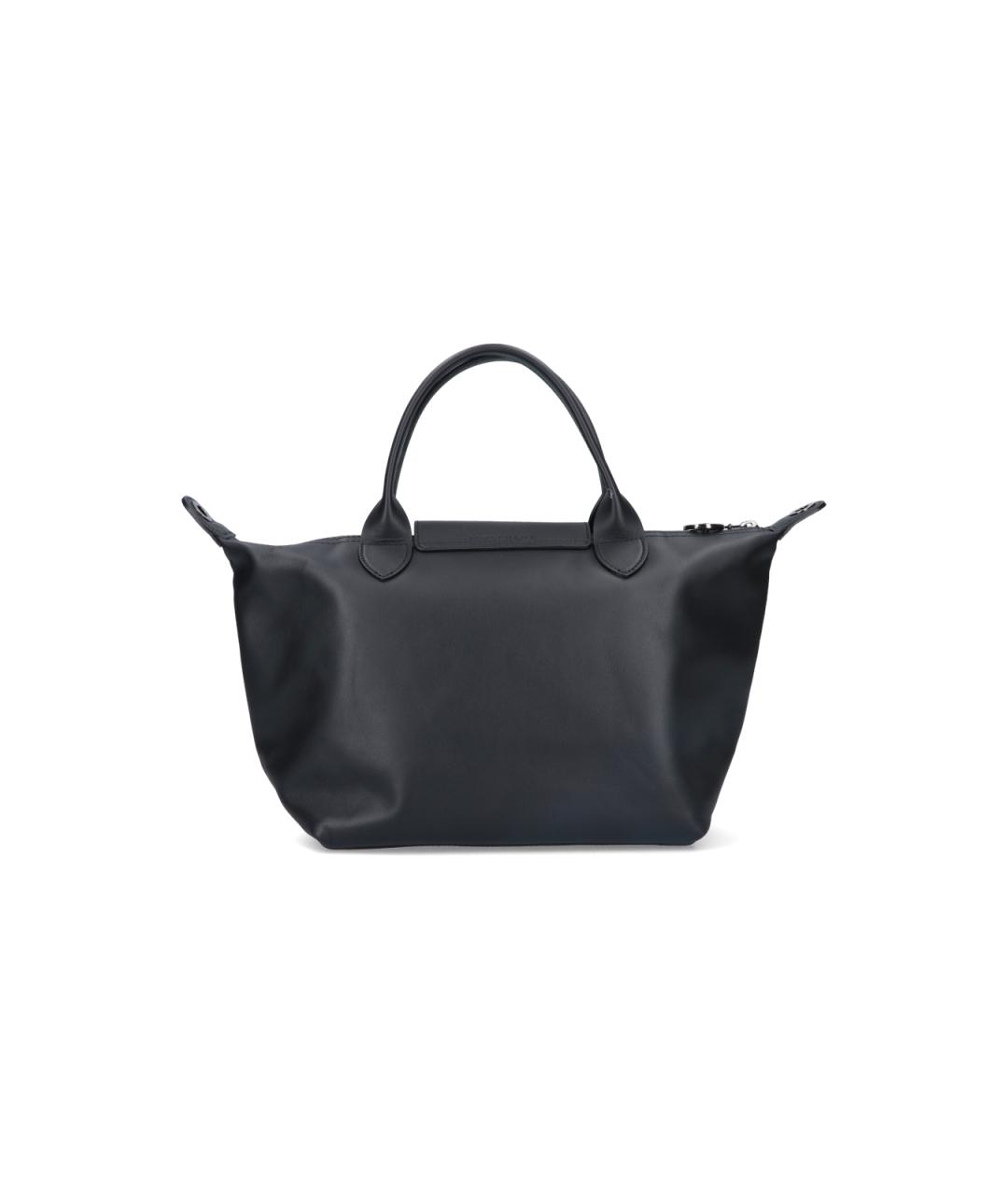 LONGCHAMP Черная кожаная сумка тоут, фото 3