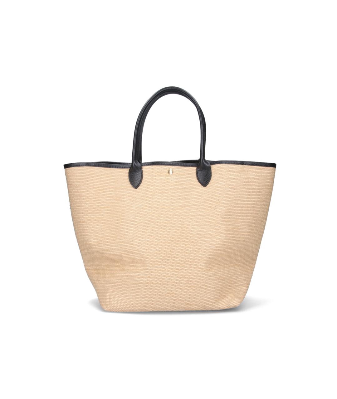 LONGCHAMP Черная хлопковая сумка тоут, фото 3