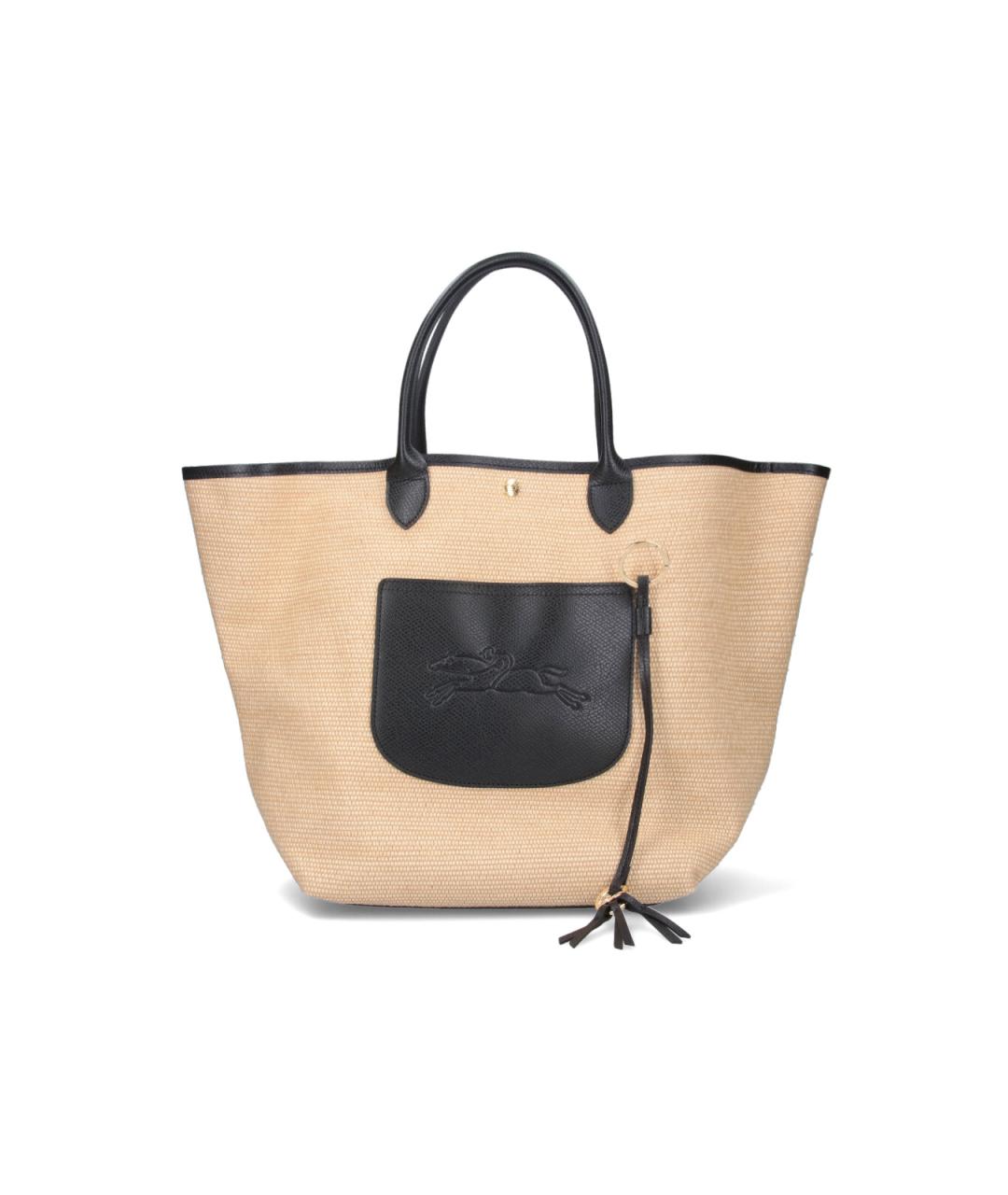 LONGCHAMP Черная хлопковая сумка тоут, фото 1