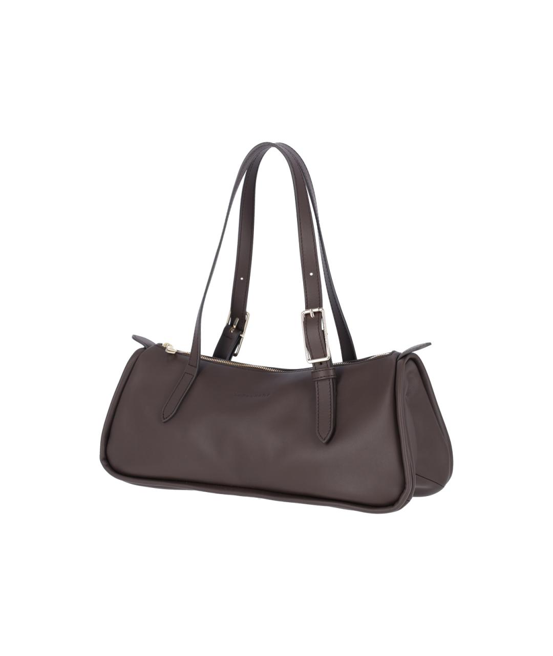 LONGCHAMP Коричневая кожаная сумка через плечо, фото 2
