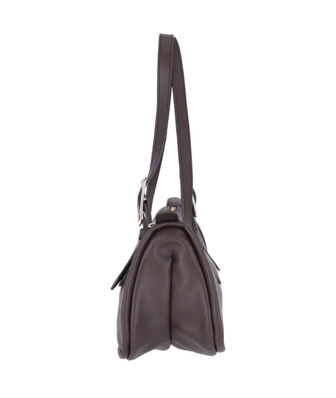 LONGCHAMP Коричневая кожаная сумка через плечо, фото 5