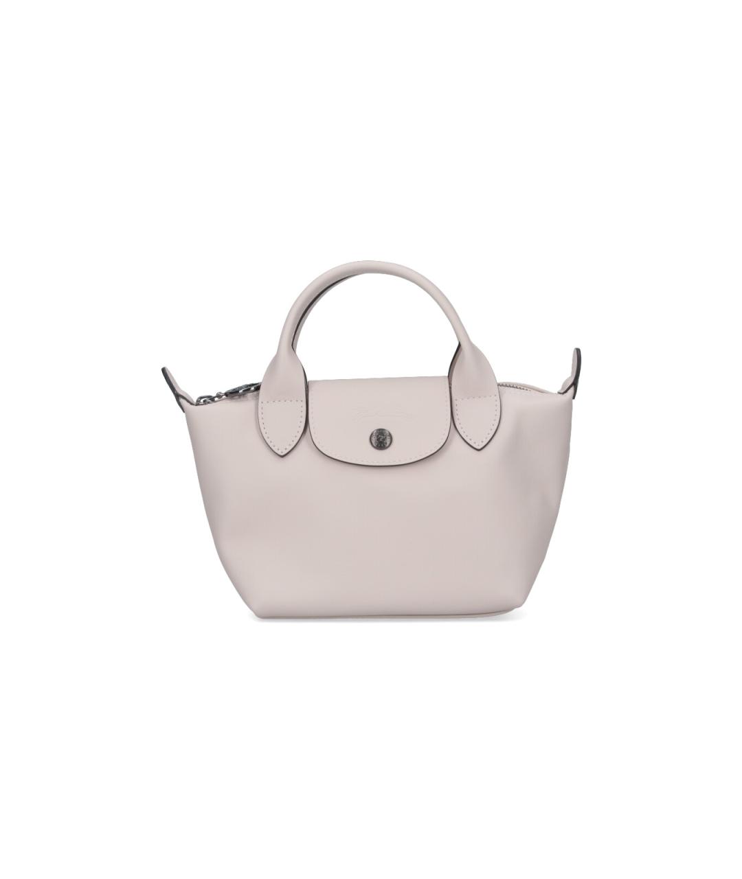 LONGCHAMP Белая кожаная сумка тоут, фото 1