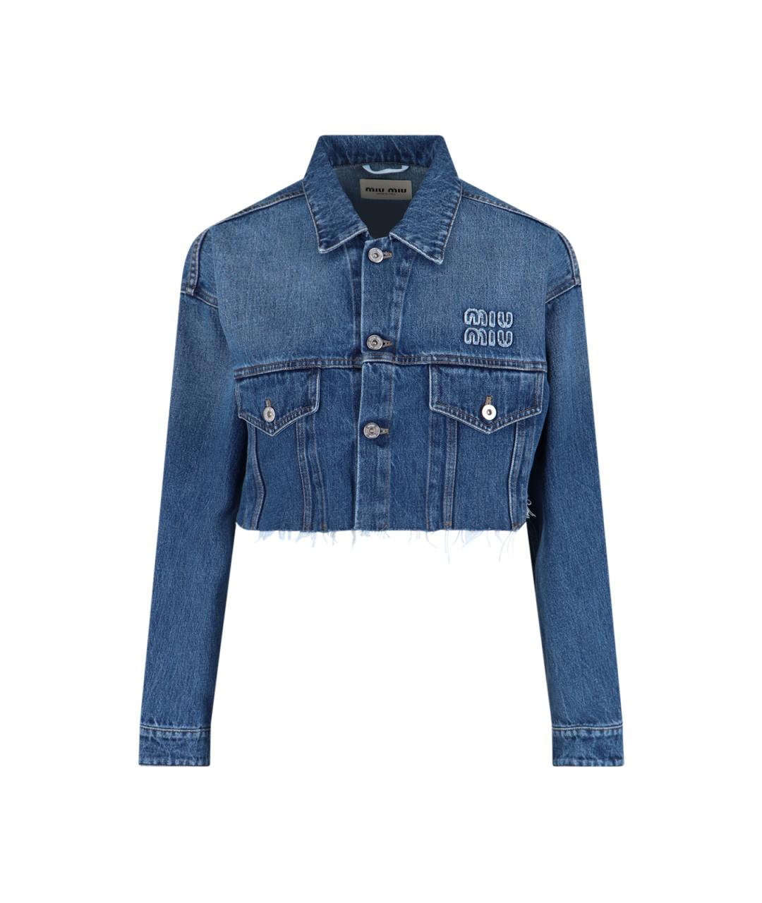 MIU MIU Синяя хлопковая куртка, фото 1