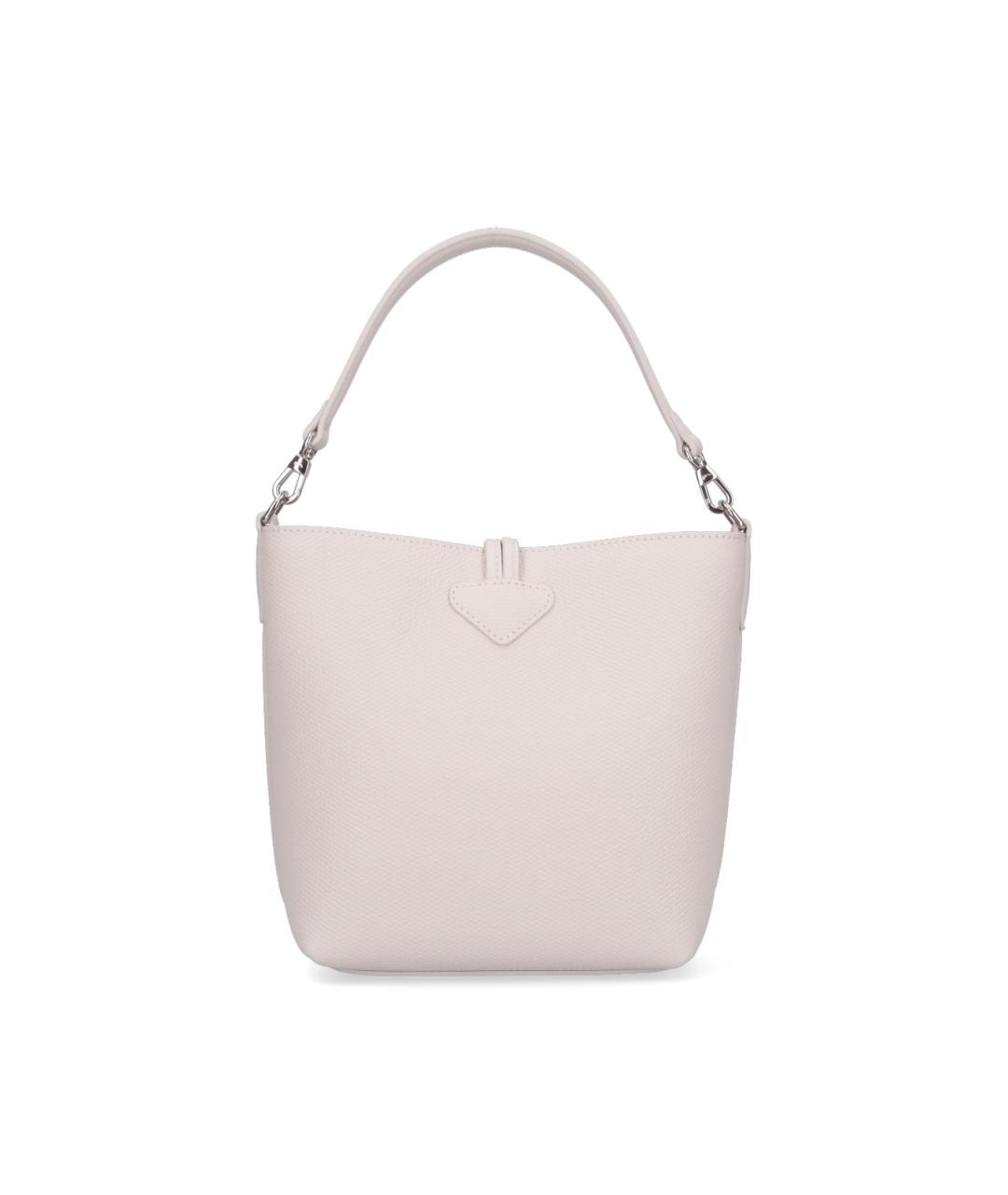 LONGCHAMP Белая кожаная сумка через плечо, фото 3