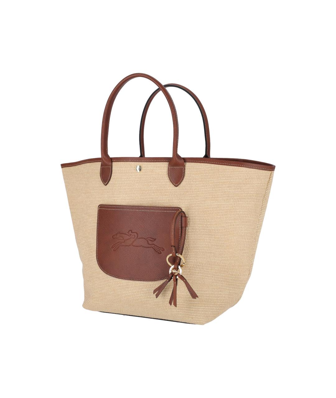 LONGCHAMP Коричневая хлопковая сумка тоут, фото 2