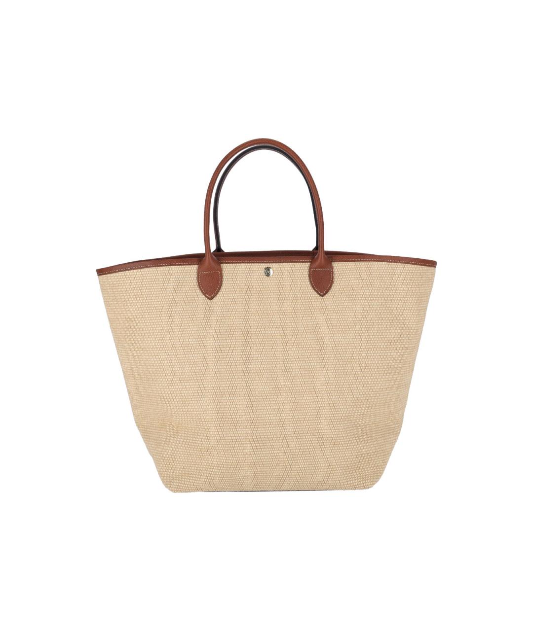 LONGCHAMP Коричневая хлопковая сумка тоут, фото 3