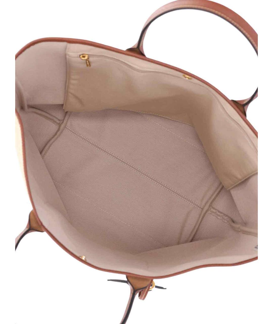 LONGCHAMP Коричневая хлопковая сумка тоут, фото 4