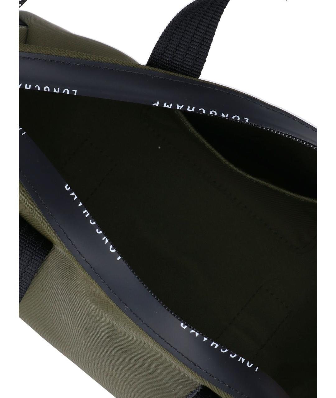 LONGCHAMP Зеленая синтетическая сумка с короткими ручками, фото 4