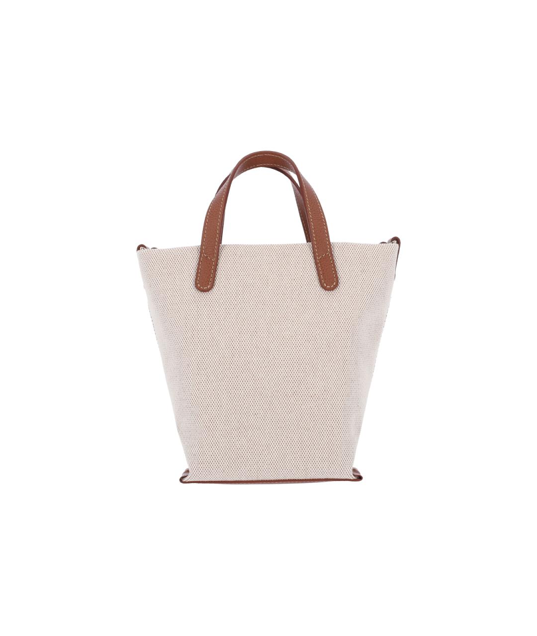 LONGCHAMP Коричневая тканевая сумка тоут, фото 2