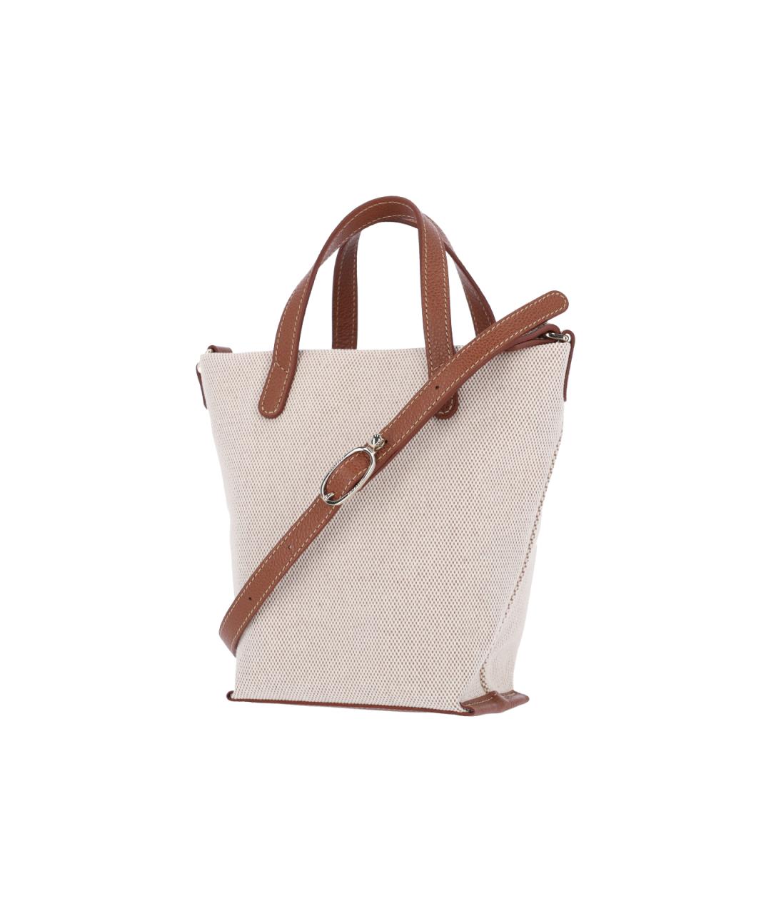 LONGCHAMP Коричневая тканевая сумка тоут, фото 3