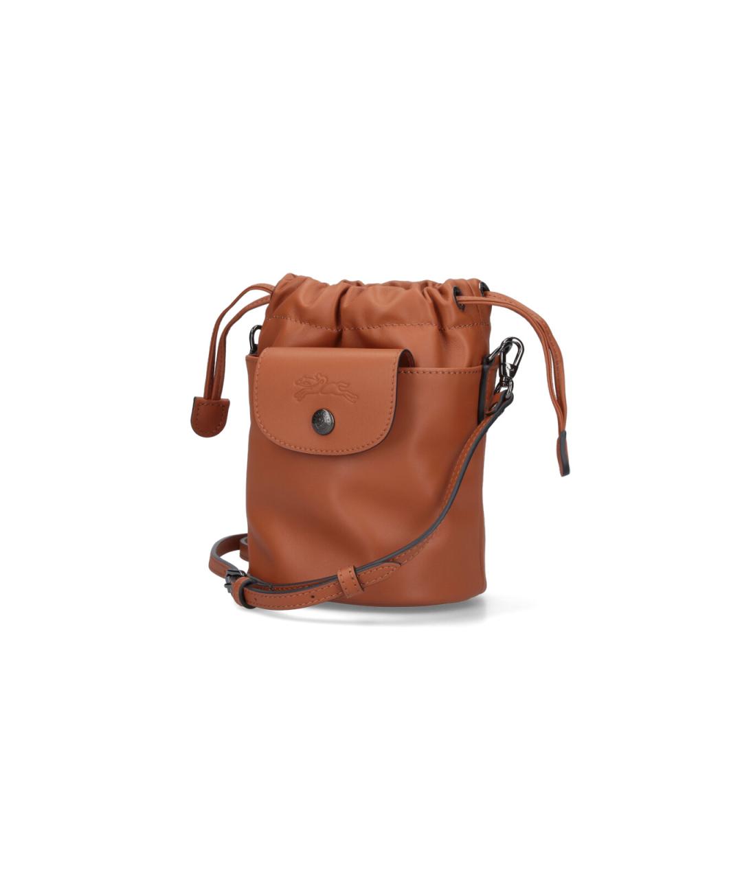 LONGCHAMP Коричневая кожаная сумка через плечо, фото 2