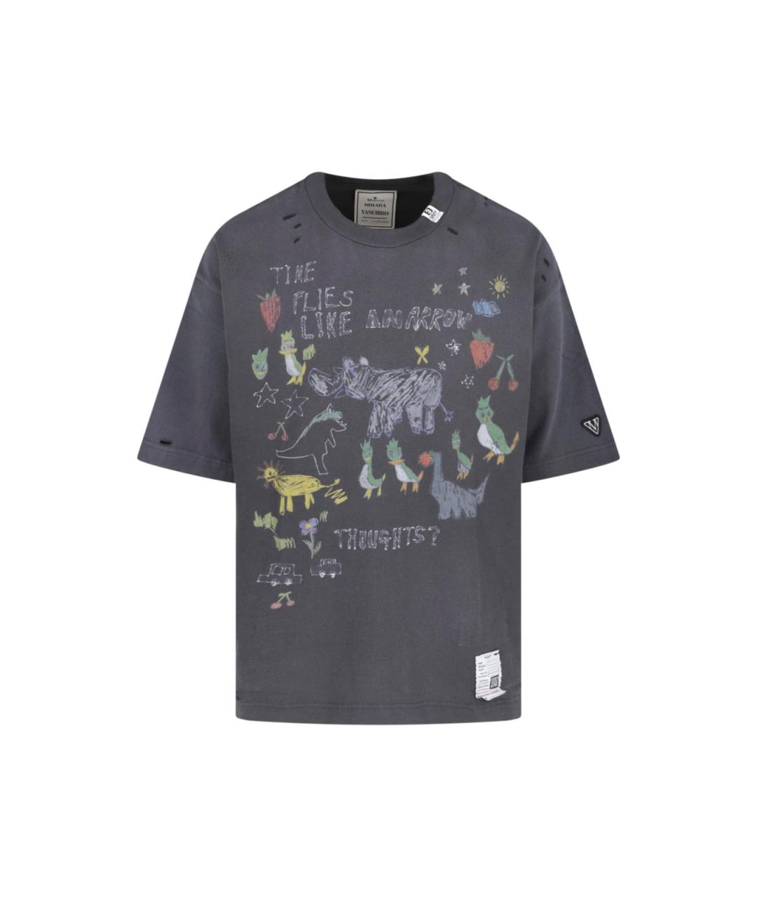 MAISON MIHARA YASUHIRO Серая хлопковая футболка, фото 1