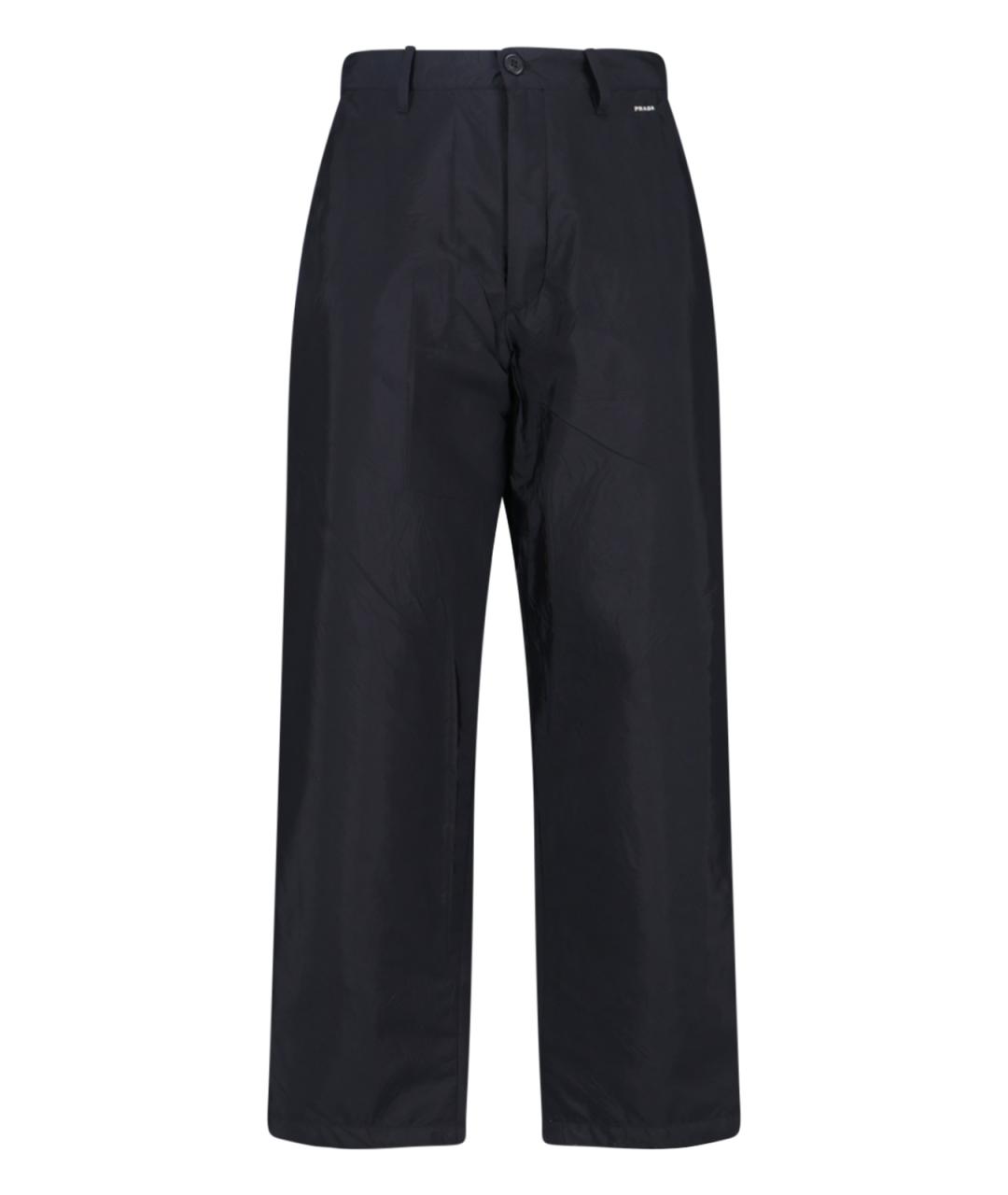 PRADA Черные полиамидовые повседневные брюки, фото 1