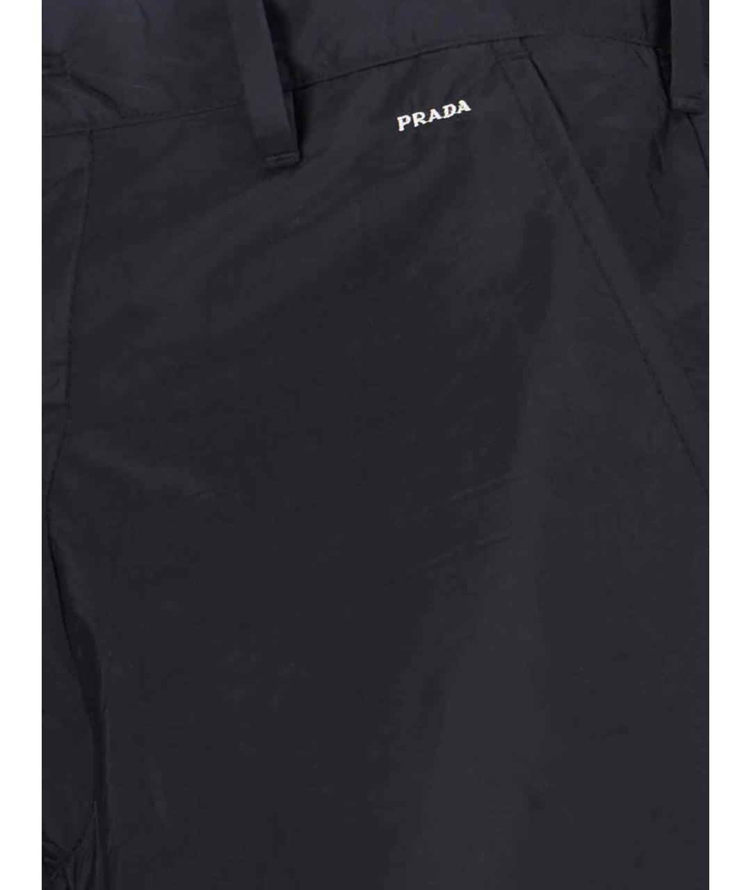 PRADA Черные полиамидовые повседневные брюки, фото 5