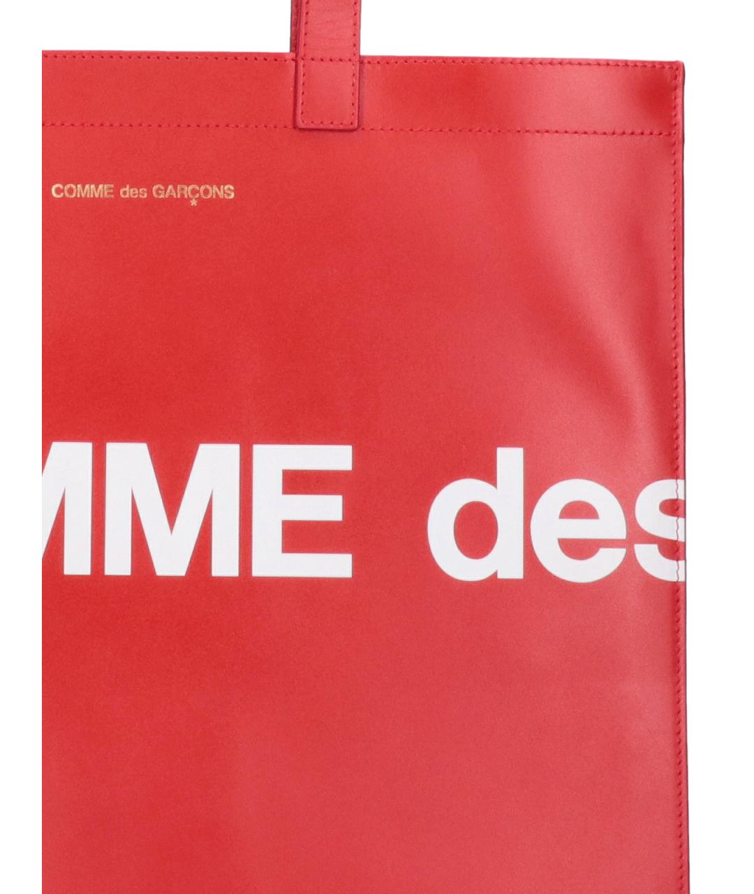 COMME DES GARÇONS WALLET Красная кожаная сумка тоут, фото 4