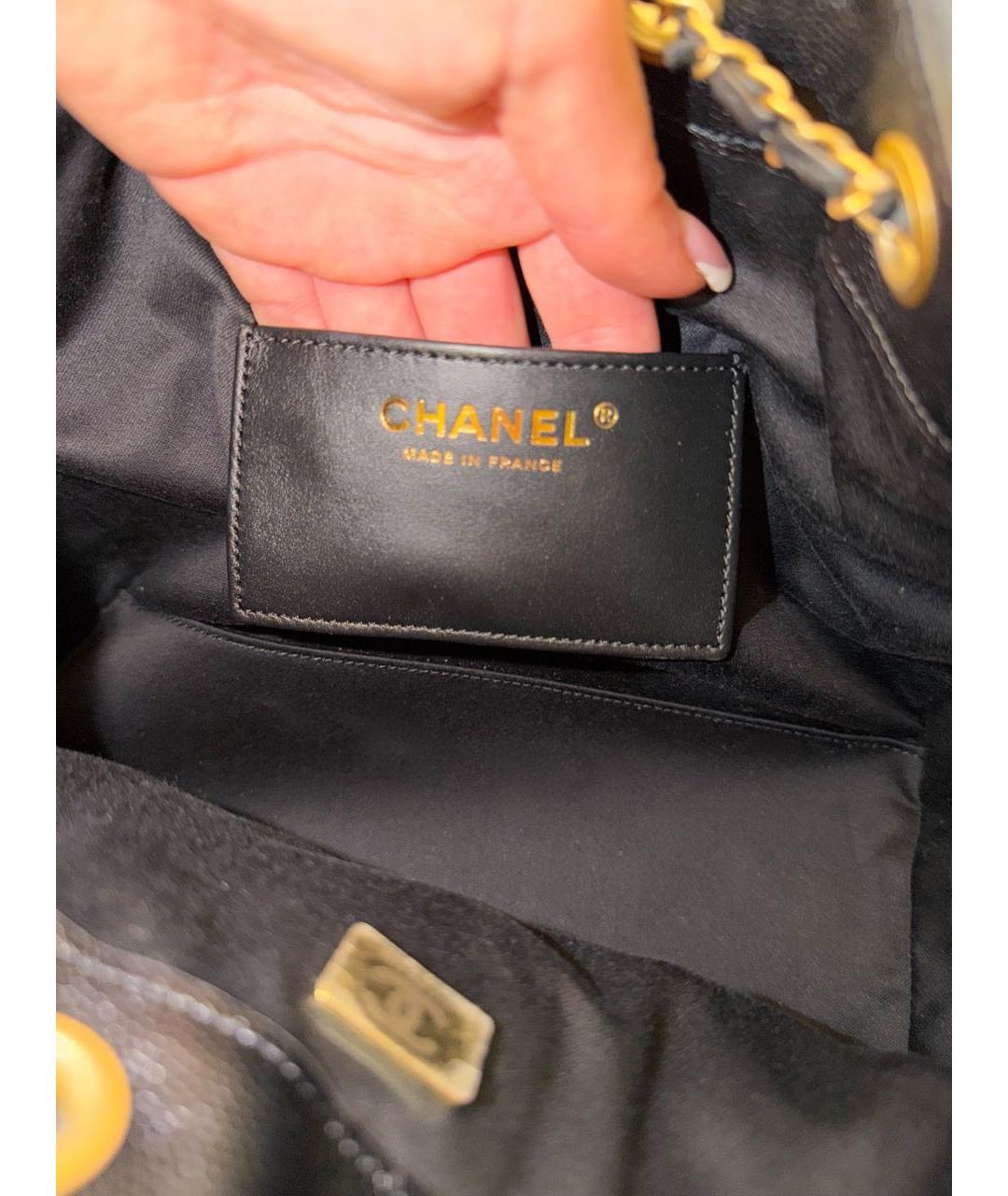 CHANEL Черная кожаная сумка через плечо, фото 4