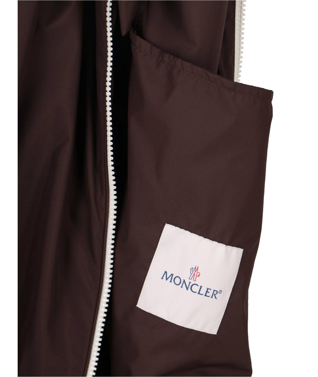 MONCLER Коричневая полиэстеровая куртка, фото 5