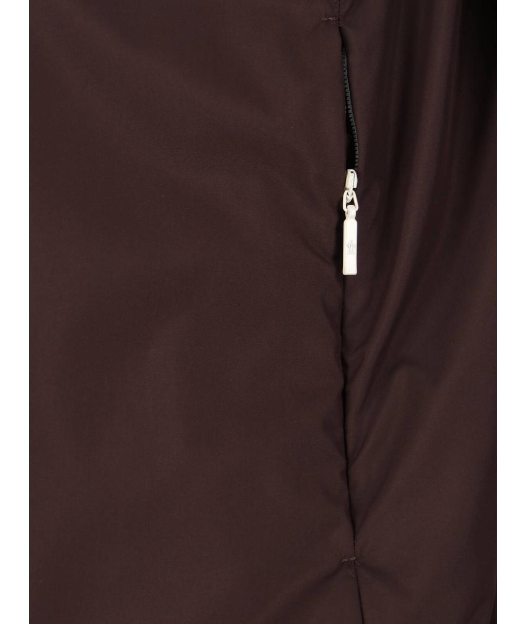 MONCLER Коричневая полиэстеровая куртка, фото 4