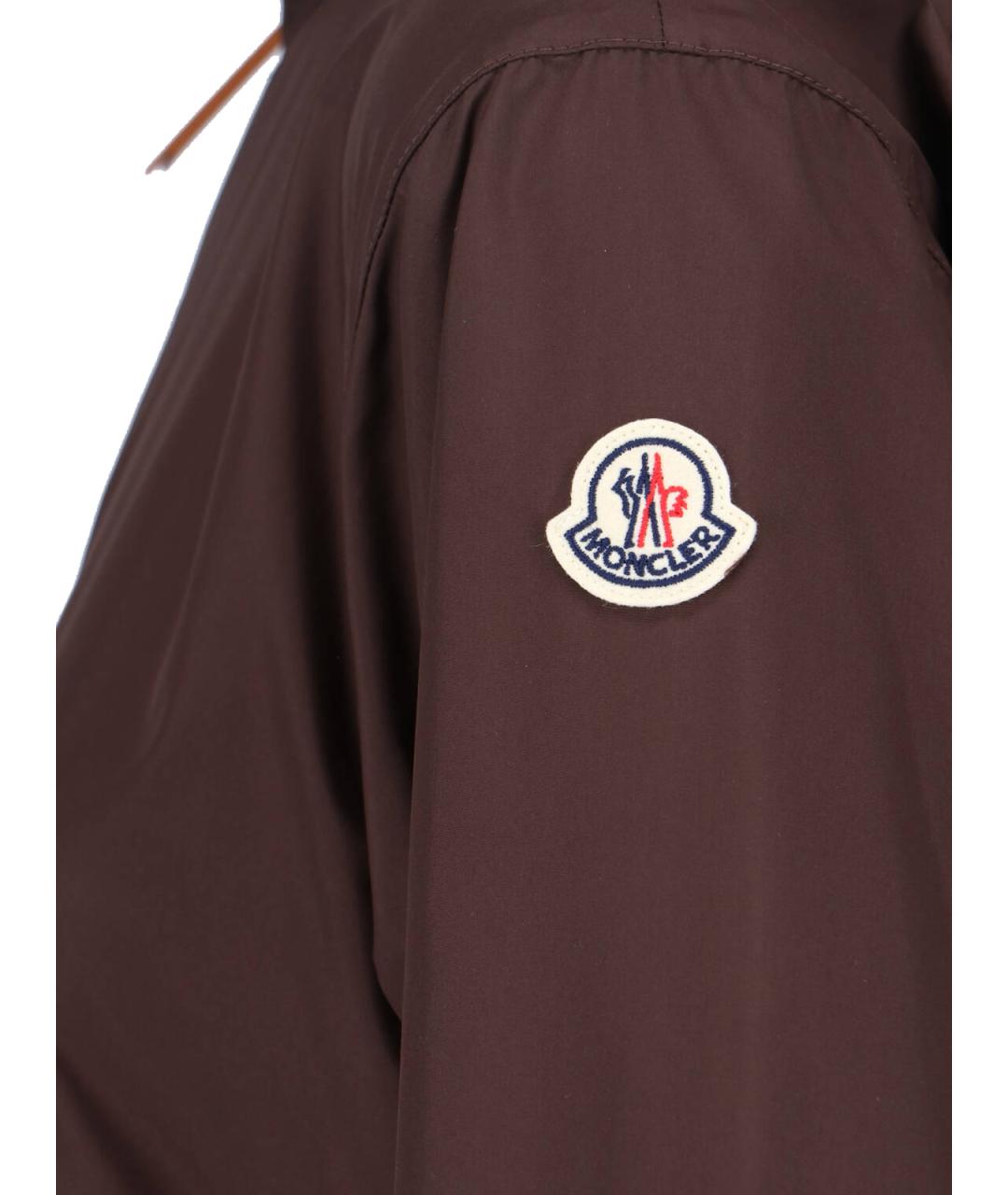 MONCLER Коричневая полиэстеровая куртка, фото 3