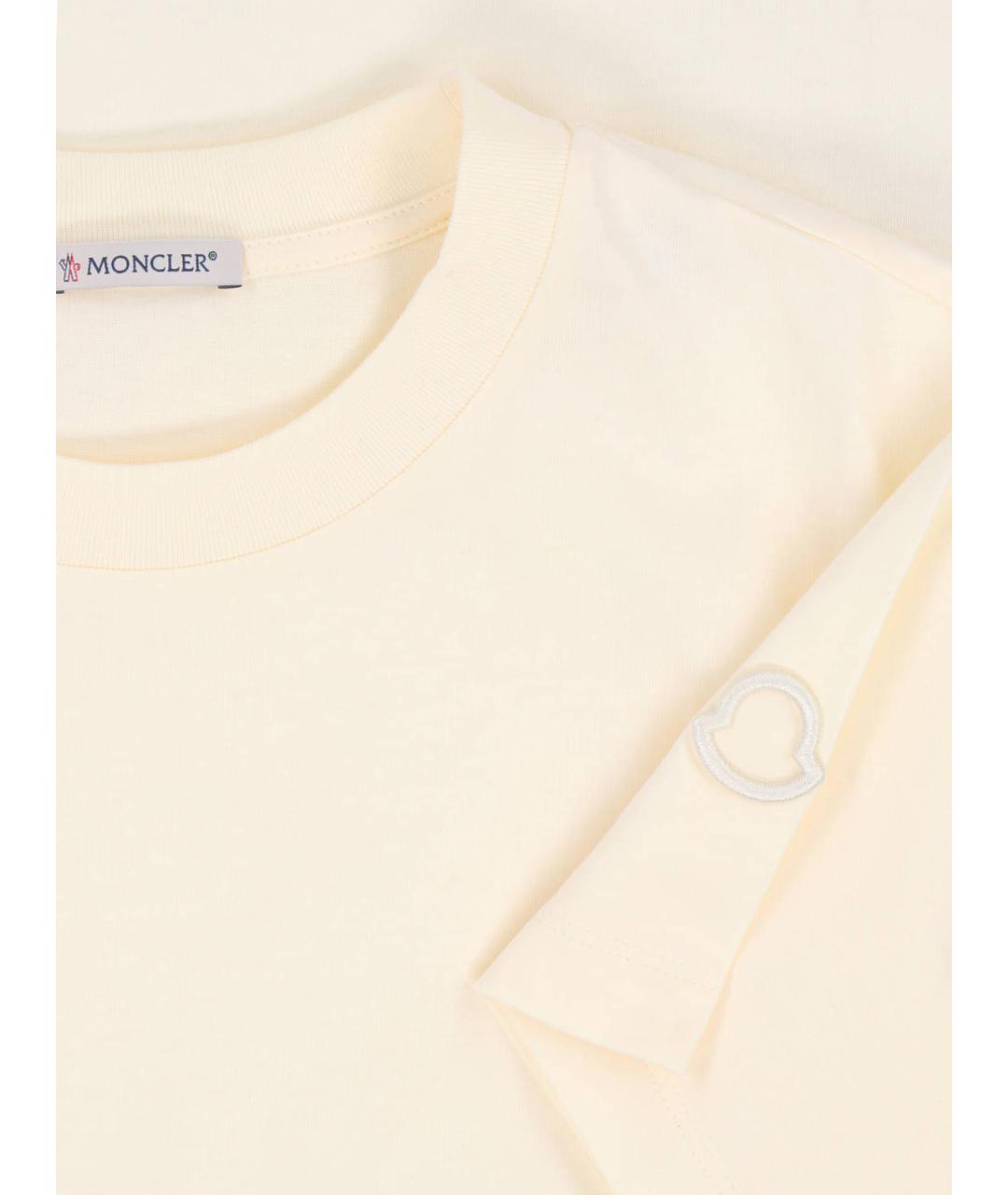 MONCLER Белая хлопковая футболка, фото 3