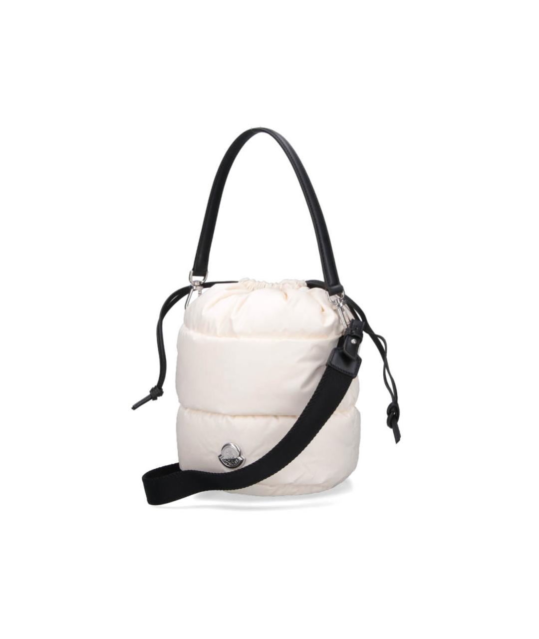 MONCLER Белая синтетическая сумка с короткими ручками, фото 2